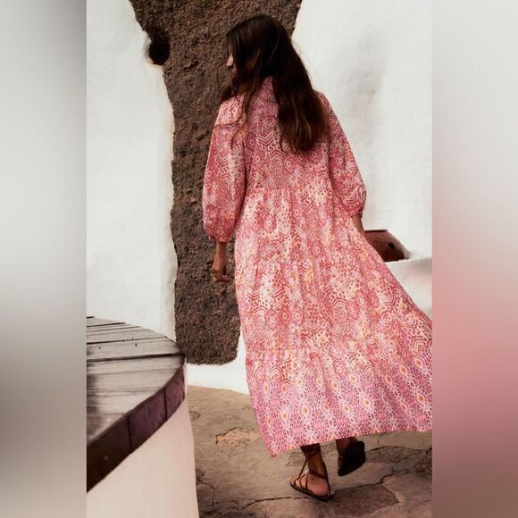 ZARA PRINTED TIERED DRESS - Picture 4 of 7